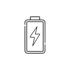 Dynamic battery icon with lightning bolt symbolizing power and energy charge