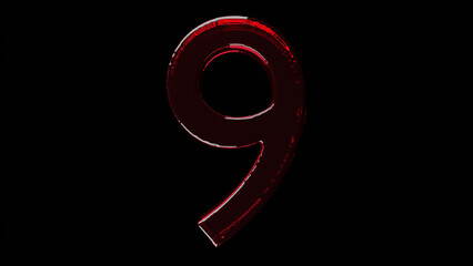 number nine made of white numbers