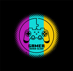 GAMER Never Sleep Typography tee shirt design vector illustration