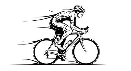 Naklejka premium Vector of a cyclist pedaling with fluid and modern lines