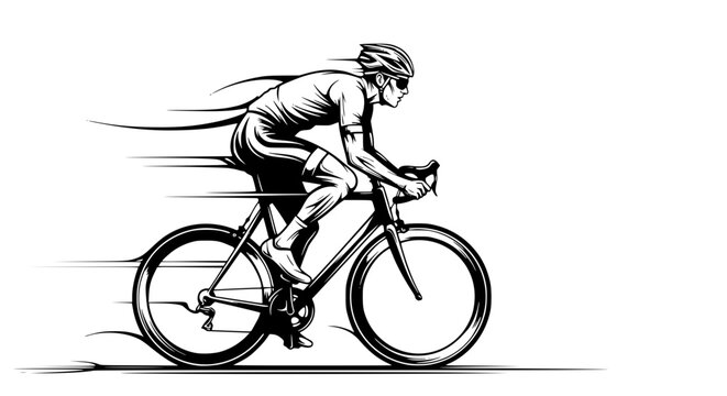Vector of a cyclist pedaling with fluid and modern lines
