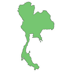 Thailand map illustration hand drawn isolated vector