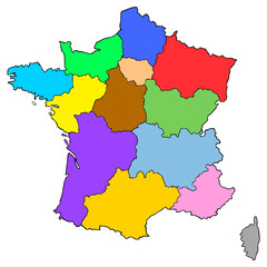 France map illustration hand drawn isolated vector