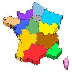 France map illustration hand drawn isolated vector