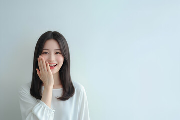 驚く美しい女性	