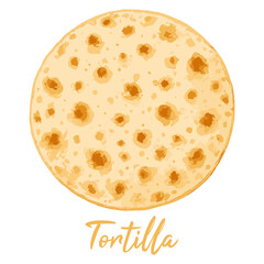 tortilla in watercolor illustration style, isolated vector on transparent background