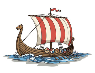 viking ship in the sea