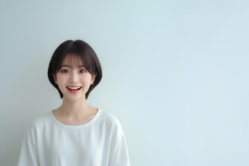 上半身の微笑む美しい女性