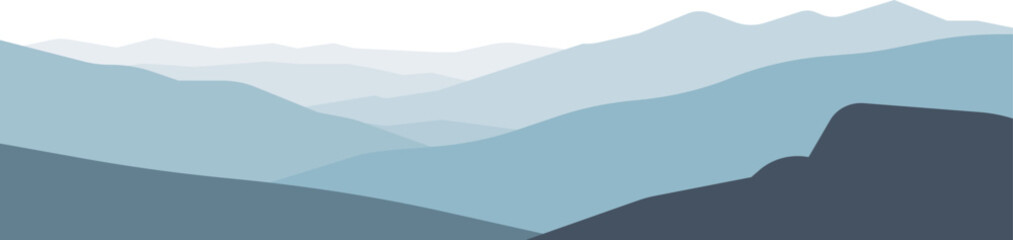 連なる山々を見下ろす背景