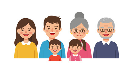 Generations United A Cartoon Family Portrait of Love and Togetherness