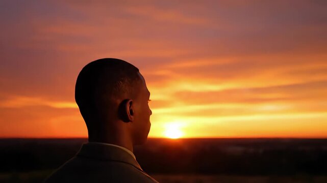 Soldier Shoulder Patch With Sunset Horizon And Warm Light
