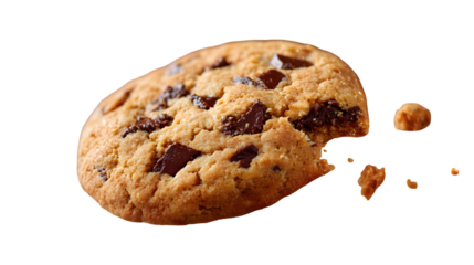 Indulge in the irresistible allure of a freshly baked chocolate chip cookie with rich, melty chocolate chunks, perfect for tempting treats and delightful moments.