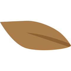 Brown Leaf Isolated On Transparent Background Simple Organic Shape Autumn Season Natural Element