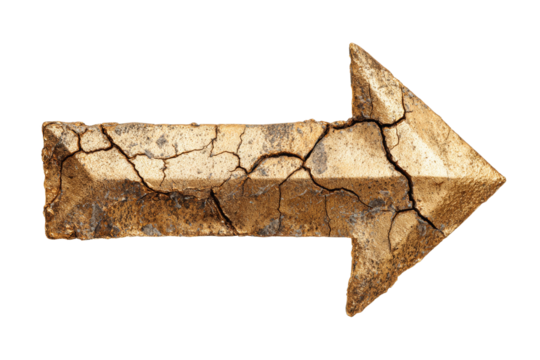 A broken arrow pointing to the right