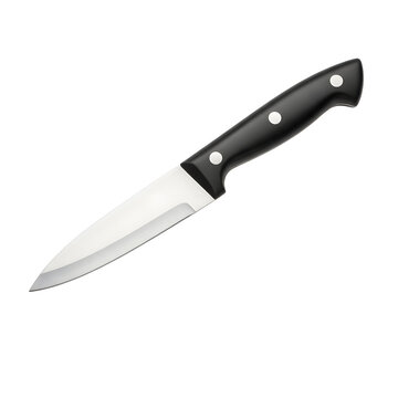 Sharp steel blade with black handle kitchen utensil