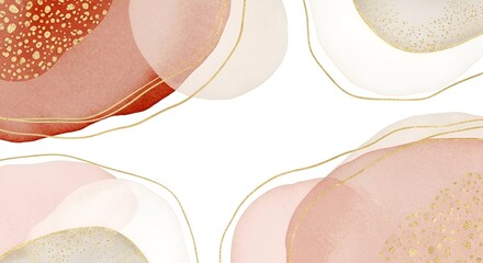 Elegant watercolor abstract with gold accents creates a sophisticated aesthetic