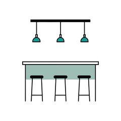 Modern kitchen interior vector illustration