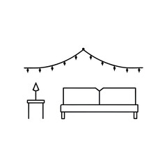 Roof terrace lounge vector illustration