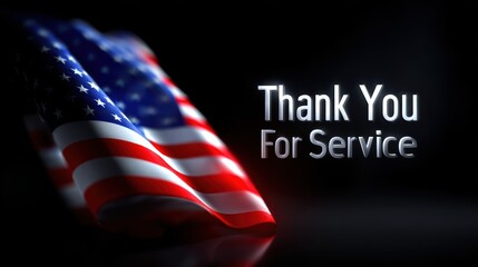 Thank You Service - American Flag Stock Photo, Veterans Day, Patriot, Thank you for service