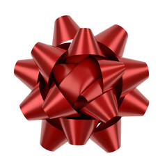 Shiny Red Ribbon Bow Gift Decoration on Transparent Background for Festive Occasions