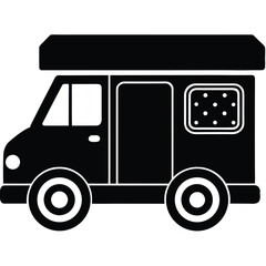 A Van Silhouette a pizza truck vector art