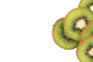 frame made of sliced kiwi isolated on transparent background