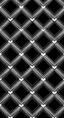 Abstract Black and White Diamond Pattern with Geometric Precision.