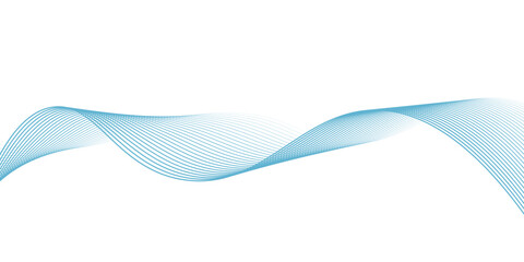 Abstract soft blue with waves on white background. Simple wavy lines design. Digital waves concept