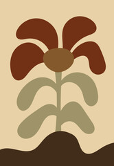 Design wall art flower boho warm classic