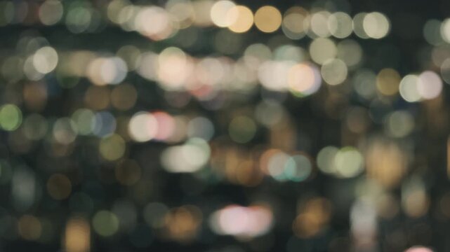 Defocused City Night Lights &mdash; Neon Bokeh Urban Background