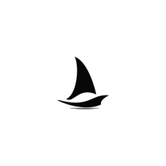 sailboat silhouette icon set vector logo design