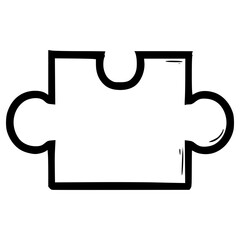 doodle puzzle piece illustration hand drawn outline vector