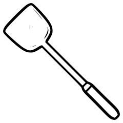 doodle spatula illustration hand drawn outline vector