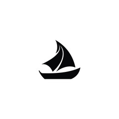 sail or ship vector icon,sailing boat logo design illustration