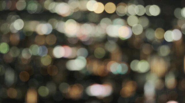 Defocused City Night Lights &mdash; Neon Bokeh Urban Background