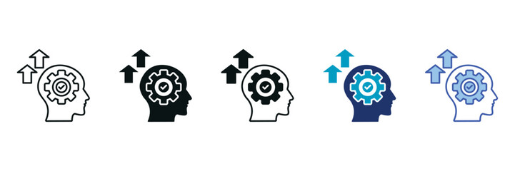 Mindset Icon Set Consisting of Multiple Styles Vector Illustration