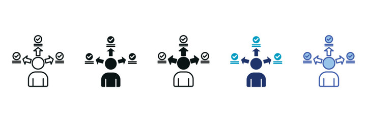 Proficiency Icon Set Consisting of Multiple Styles Vector Illustration