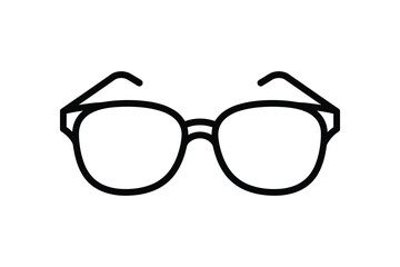 Outline of Stylish Eyeglasses for Vision or Fashion Accessory