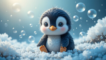 Obraz premium penguin in the snow snowman in the snow beautiful view and seen beautiful background and wallpaper hd picture 