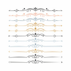 Fototapeta premium Elegant Ornamental Divider Set – Gold and Black Decorative Lines for Invitations and Layouts