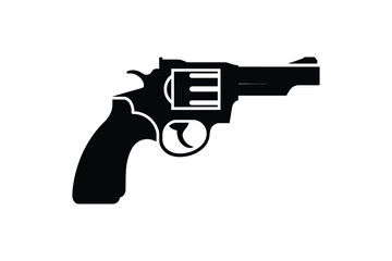 Silhouette of a classic revolver handgun
