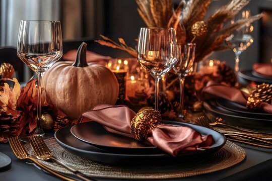 Thanksgiving/Friendsgiving table.