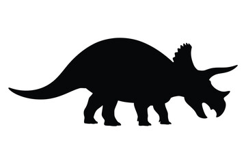 Black silhouette of a triceratops dinosaur