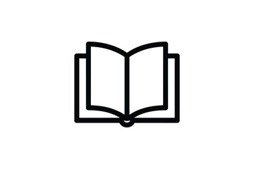 Open book icon simple line art symbol