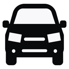 Obraz premium Black silhouette of a car against a white background