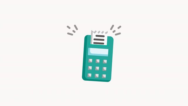 Animated a stylish and modern EDC machine icon featuring a digital payment terminal with a printed receipt, symbolizing cashless transactions, finance, and technology. Perfect for fintech apps, e-comm