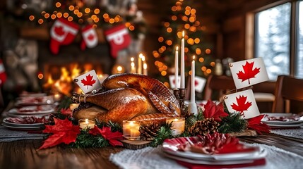 Canadian Thanksgiving/Christmas table.