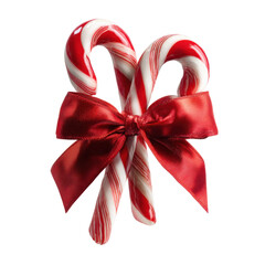 Candy cane png red ribbon festive holiday sweet decoration bow