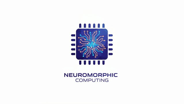 Neuromorphic Chip Icon | Sleek Low-Poly Art of Brain-Like Computing & Future AI Processors
