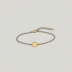 Fototapeta premium Elegant Gold Bracelet with Yellow Gemstone on a Delicate Chain.